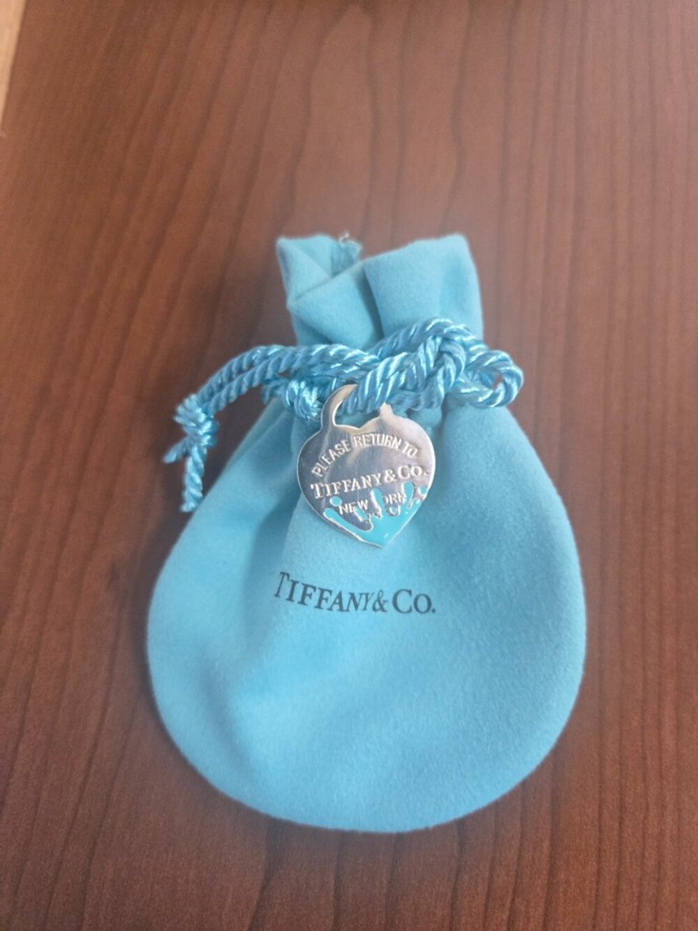 Tiffany & Co. Blue Splash Silver Heart Pendant - Picture 9 of 10